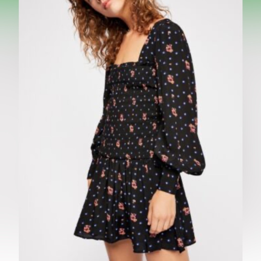 Free People Two Faces Printed Mini Dress